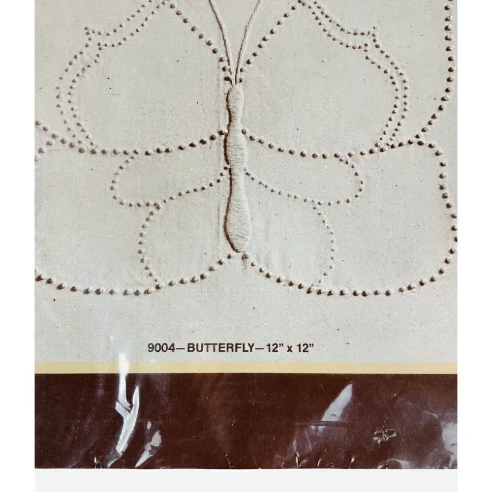Vintage 80s Dritz Candlewicking Kit 9004 Butterfly Cottagecore Craft INCOMPLETE